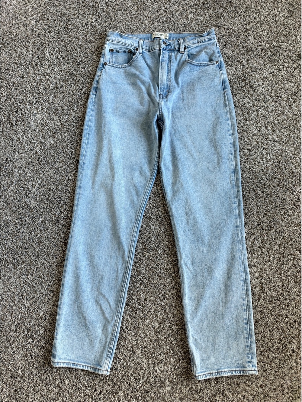 Abercrombie & Fitch The Ankle Straight Leg High Rise Wash Denim Jeans Size 10